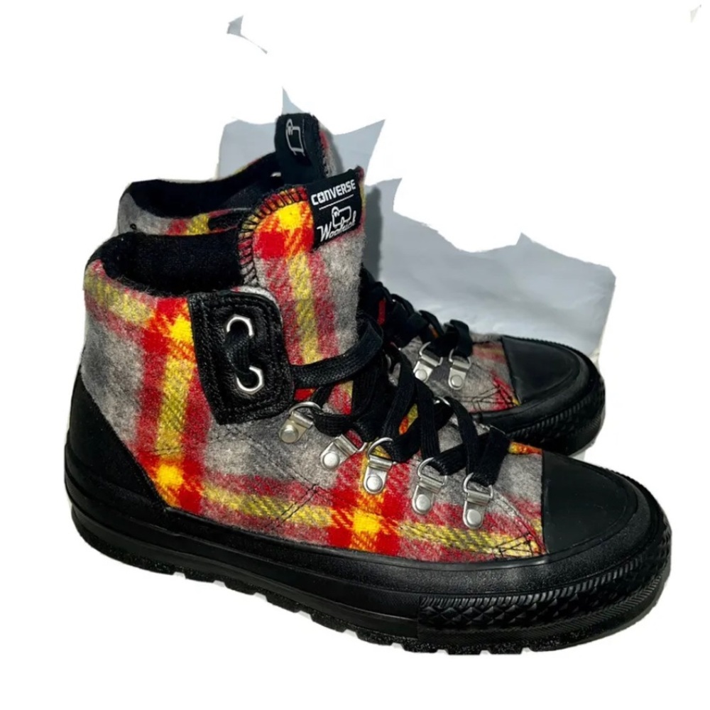 🍁 Converse All-Star Woolrich Plaid Lace-Up Boots Mens US 6 Women’s US 7.5 NWOB